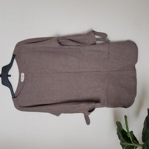 Max Studio weekend neutral color fleece lined sweatshirt dress, trendy, Sz S
